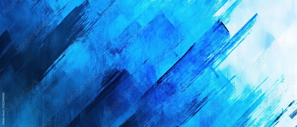 Abstract Blue Hues: A Symphony of Brushstrokes