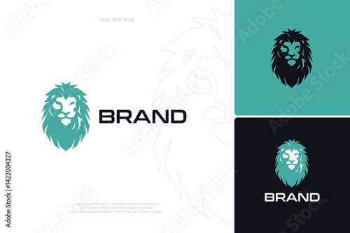 Dominate King Lion Animal Logo	