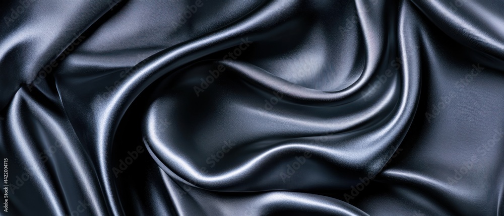 Dark Gray Draped Silk Fabric Texture