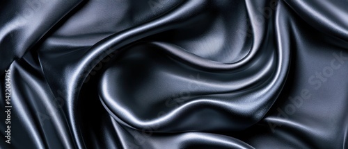 Obraz na płótnie Dark Gray Draped Silk Fabric Texture w salonie