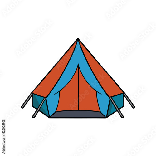 Tent Vector Illustration. Camping tent, outdoor adventure, travel, shelter design

