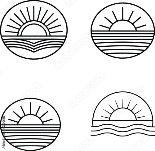 A sunset icon set