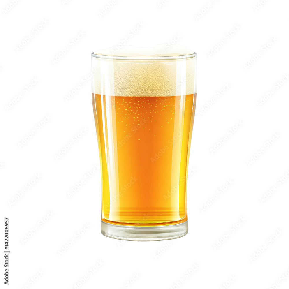 Refreshing Glass of Beer with Frothy Head Refreshing Glass of Beer with Frothy Head