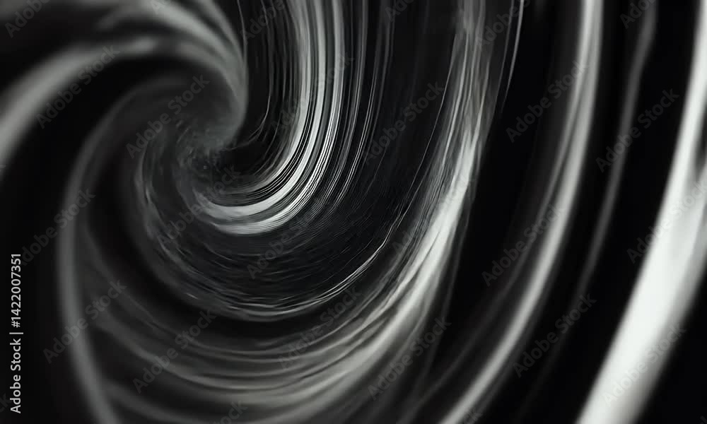  Black swirls of liquid in motion, in close-up. The background is black, and the foreground has a slight blur effect.