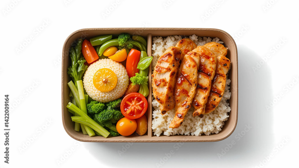 Minimalist Japanese Bento Box Isolated Minimalist Japanese Bento Box Isolated