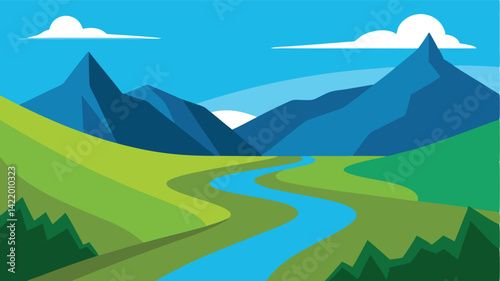 riverbank with canoe landscape background