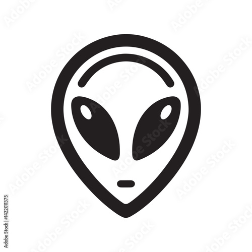 cute alien face icon – minimalist ufo head vector