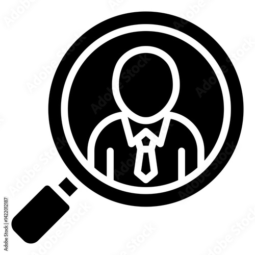 Human Resource Glyph Icon, Searching for the right candidate