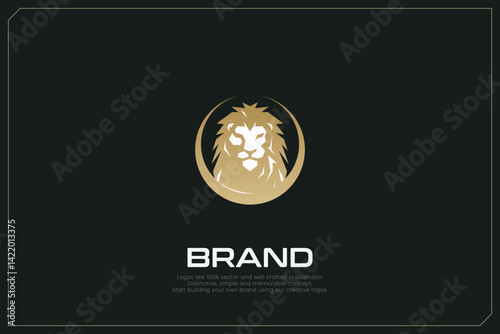 Supremacy King Lion Animal Logo Gold