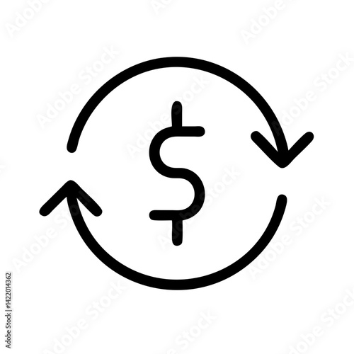 cash flow circular movement vector flat icon for financial apps and websites
