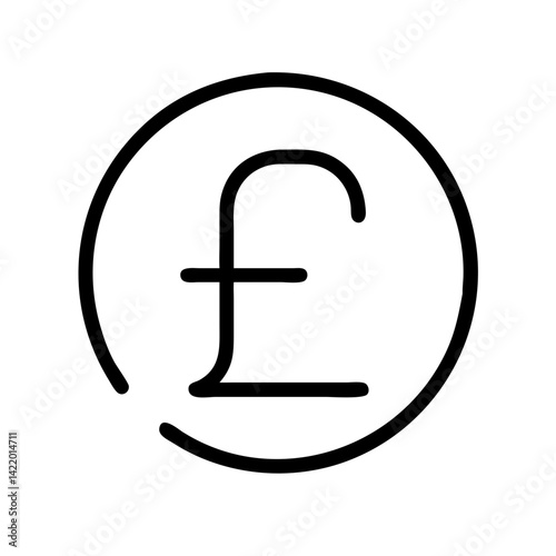 British Pound GBP currency vector flat icon for financial apps and websites
