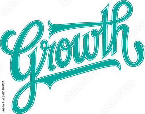 Teal Growth Typography.