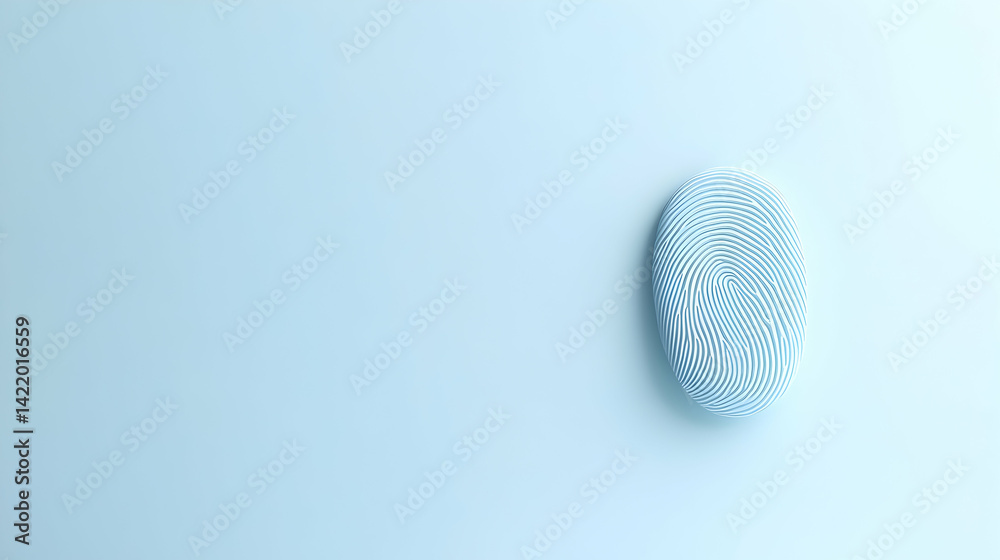 Fototapeta premium Abstract Blue Fingerprint Pattern on Light Blue Background