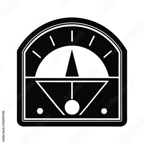 Volt meter analog icon on white background