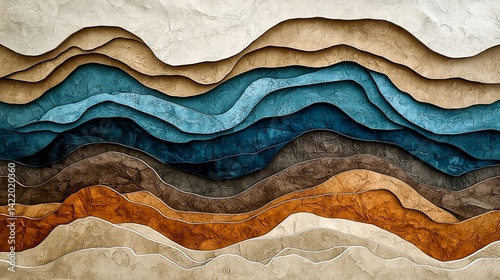 Wallpaper Mural Layered abstract landscape Torontodigital.ca