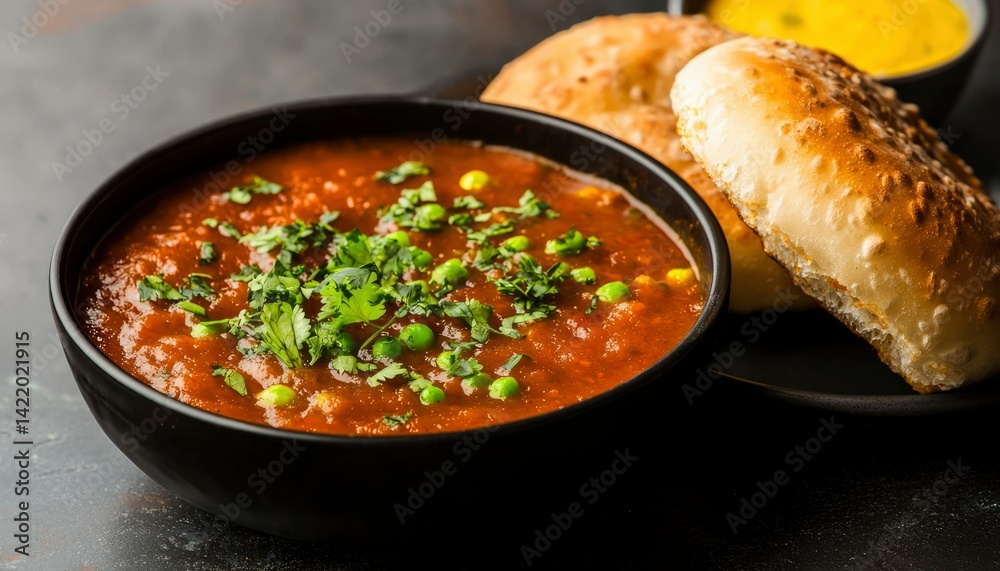 Spicy tomato soup with bread Spicy tomato soup with bread