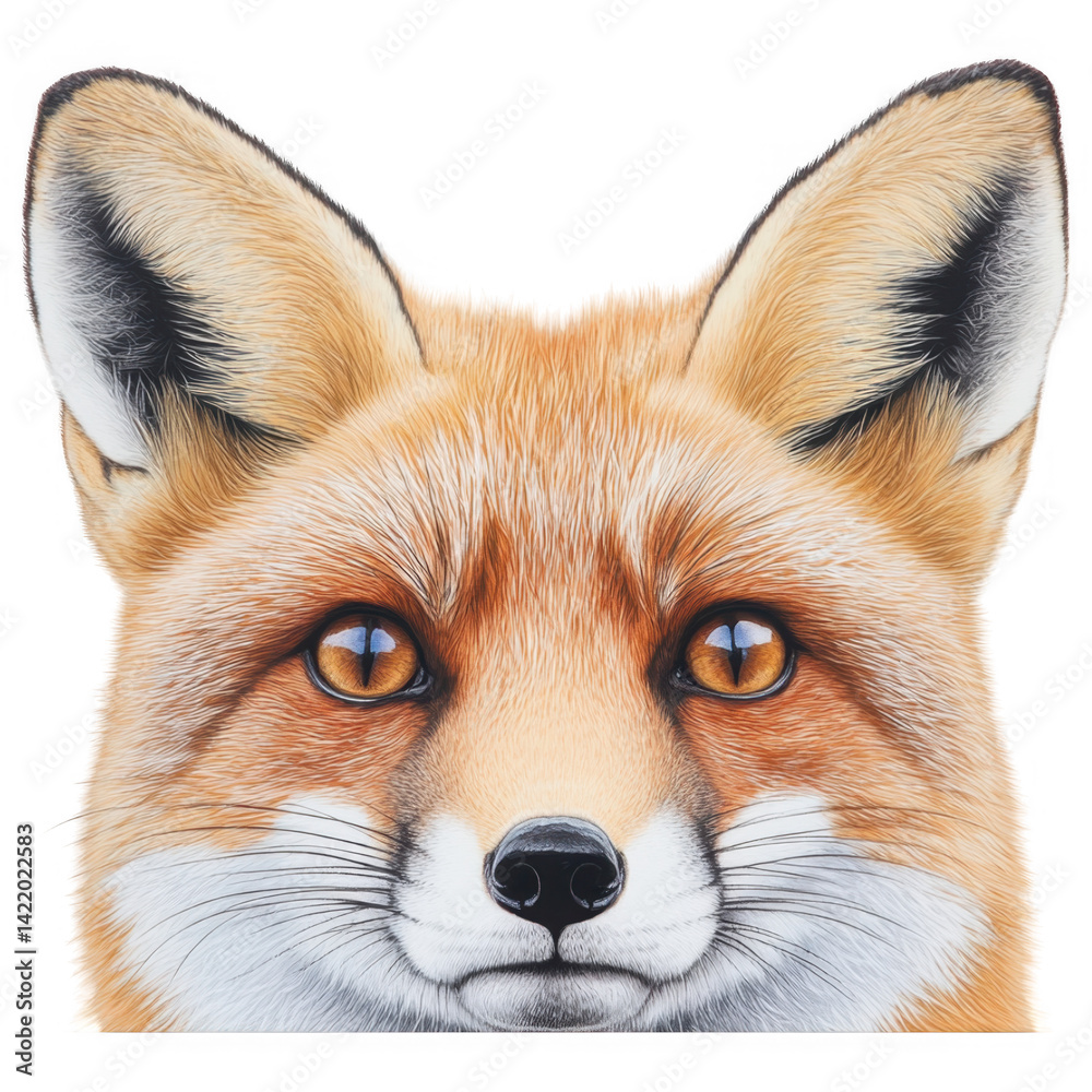 Fototapeta premium Frontal Portrait of a Red Fox Face