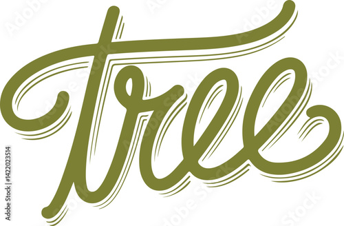 Handwritten Tree Typography.