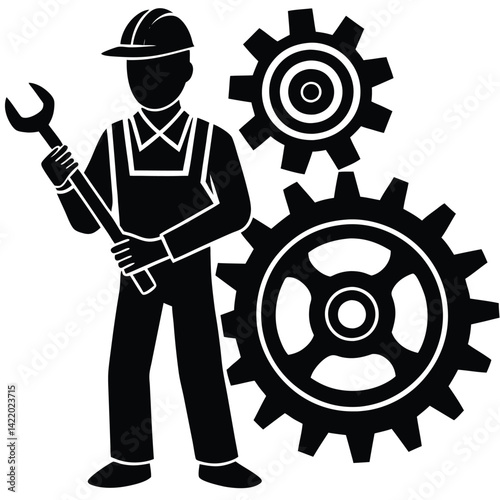 A mechanical engineer is actively working in a workshop