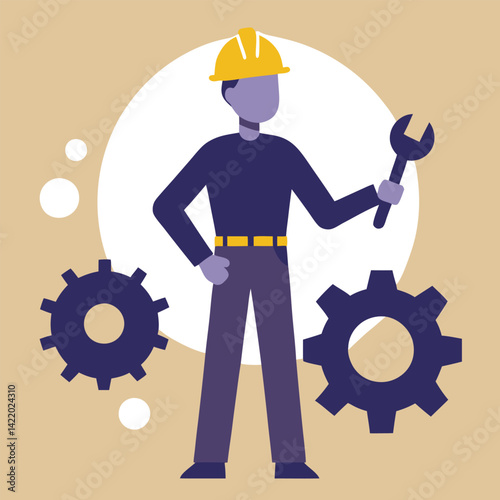  A mechanical engineer is actively working in a workshop