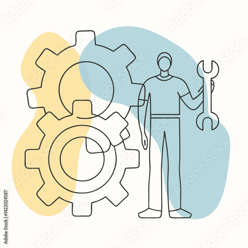  A mechanical engineer is actively working in a workshop