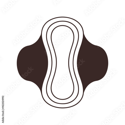 Female pad with wings icon. Women hygiene symbol. 