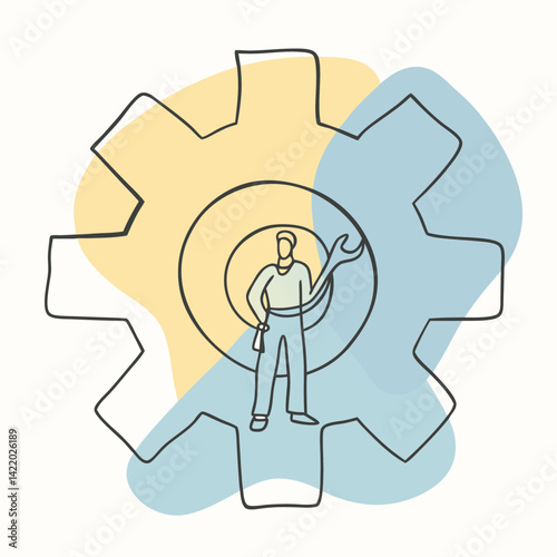  A mechanical engineer is actively working in a workshop
