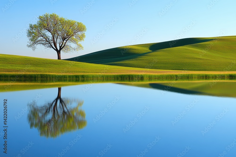 Obraz premium Serene Landscape Reflection