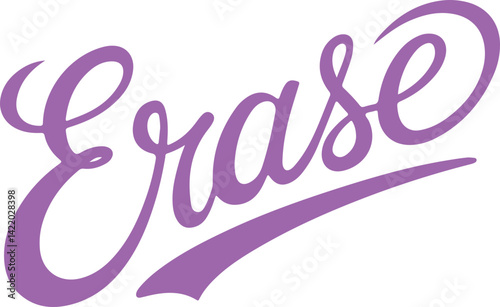 Erase - Purple Handwritten Script.