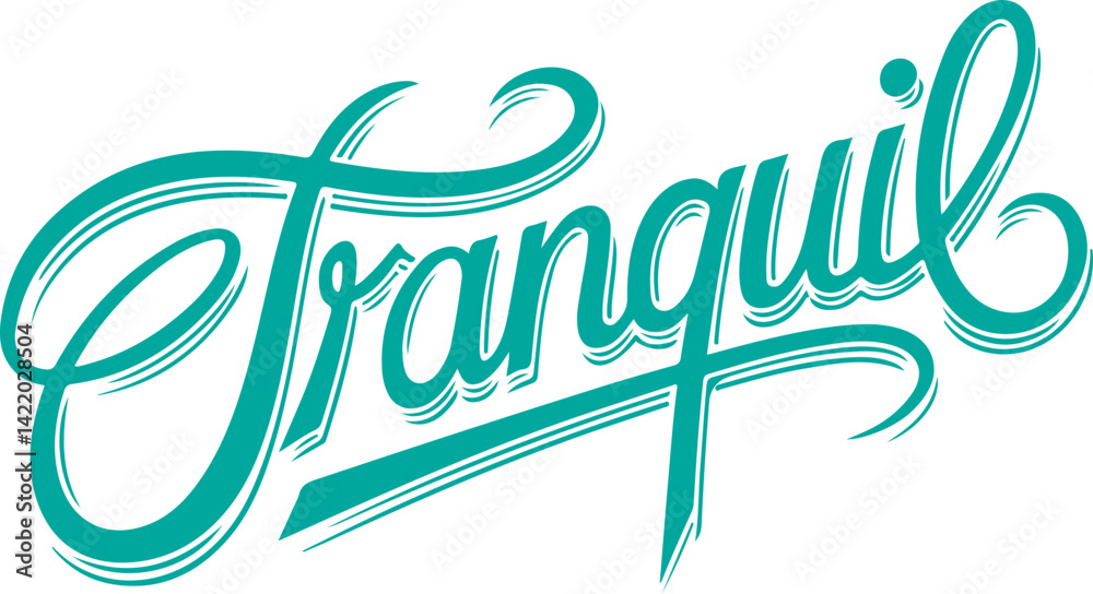 Obraz premium Tranquil Teal Typography.