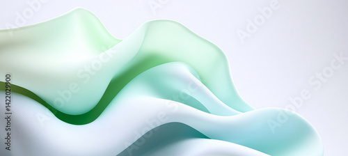 Wallpaper Mural Abstract flowing green and blue waves design flow fluid Torontodigital.ca