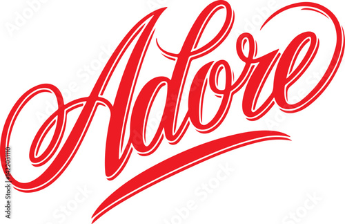 Adore - Red Handwritten Typography.