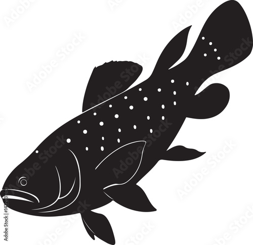 Coelacanth design Illustration vector art Prehistoric fish coelacanth wild life animal Vector Marine Coelacanth Swimming Vector Illustration