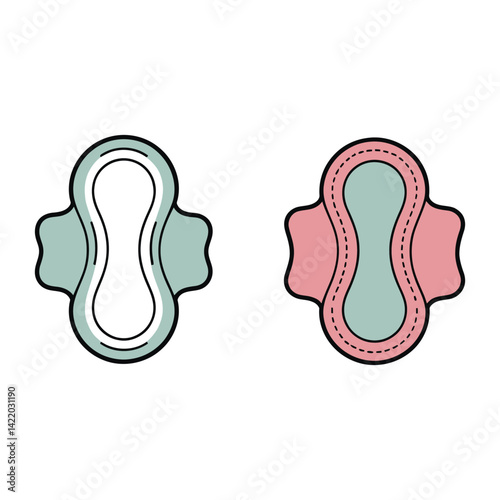 Female pad with wings icon. Women hygiene symbol. 