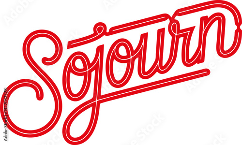 Red Sojourn Lettering.