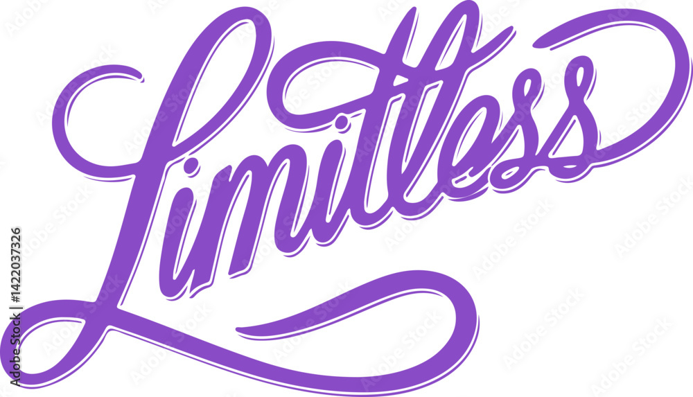 Obraz premium Limitless Purple Handwritten Typography.