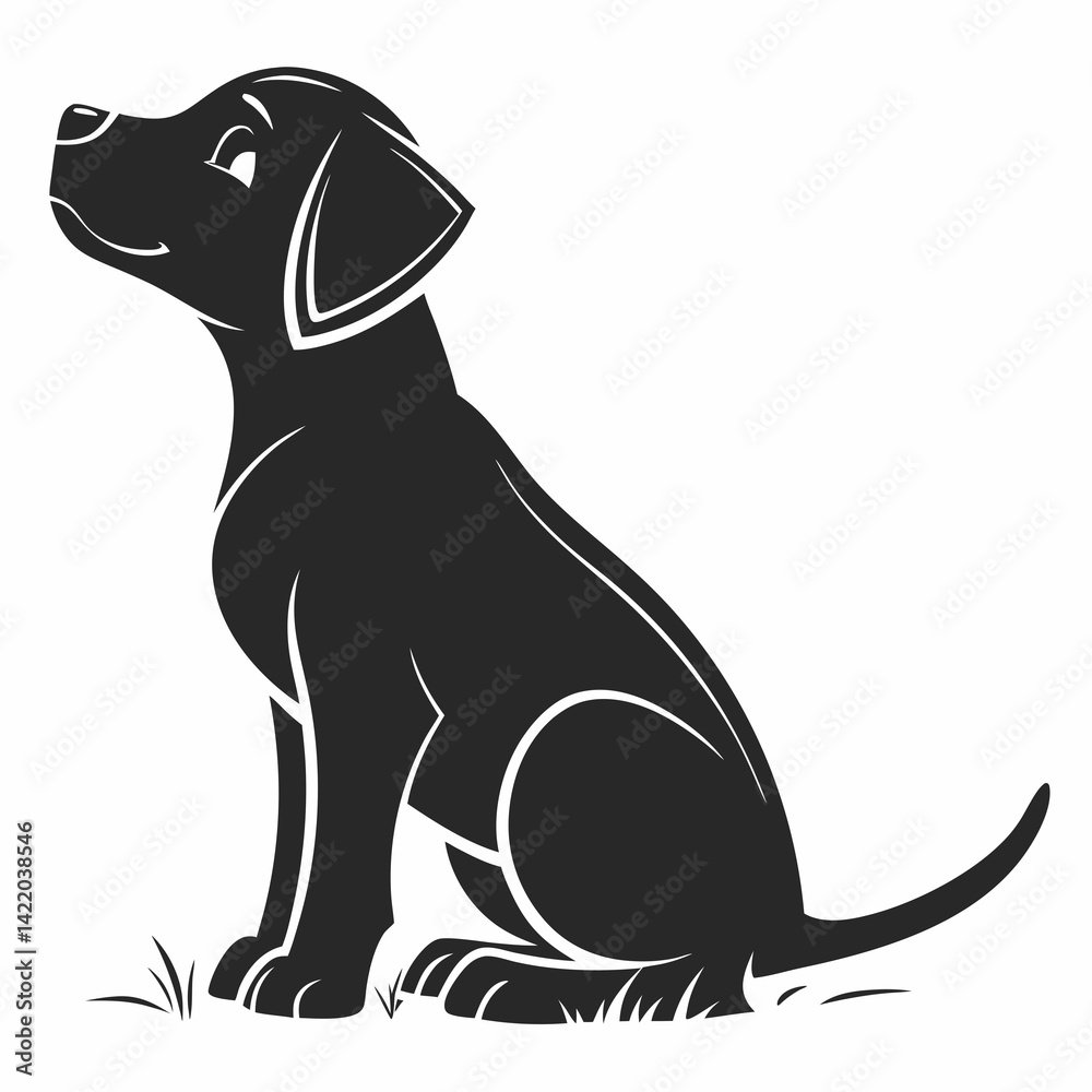 Obraz premium black dog silhouette