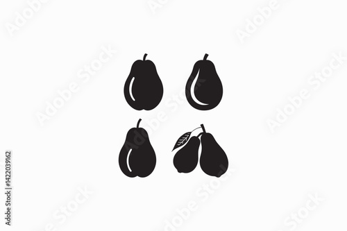 Pawpaw fruit vector silhouette image made by adobe illustrator. eps