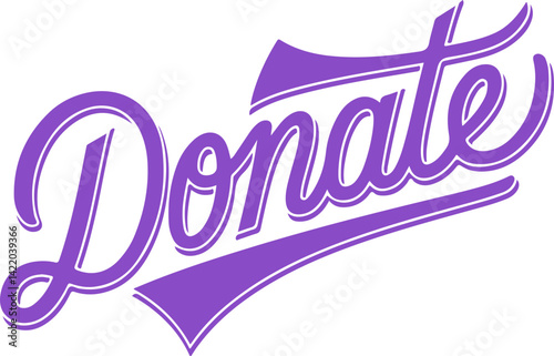 Donate Now Purple Script.