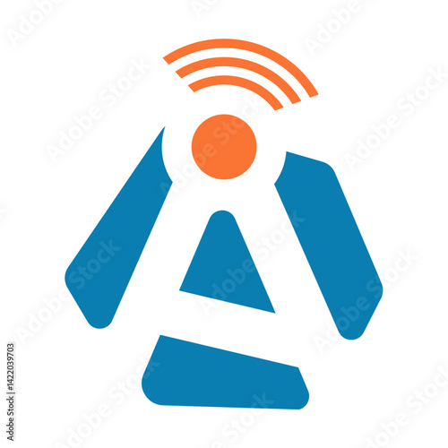 letter a wi fi icon