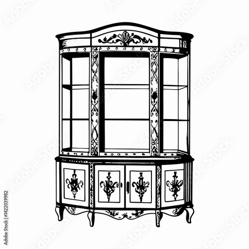 Elegant vintage display cabinet with intricate designs showcasing craftsmanship and classic style, perfect for home decor and storage solutions.