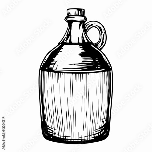 Vintage glass jug with a handle showcasing a rustic design, symbolizing traditional craftsmanship and home brewing.