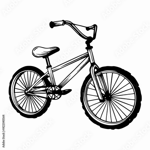 Stylish BMX Bicycle Illustration Showcasing Dynamic Design and Classic Appeal on a Clean White Background Representing Freedom and Adventure