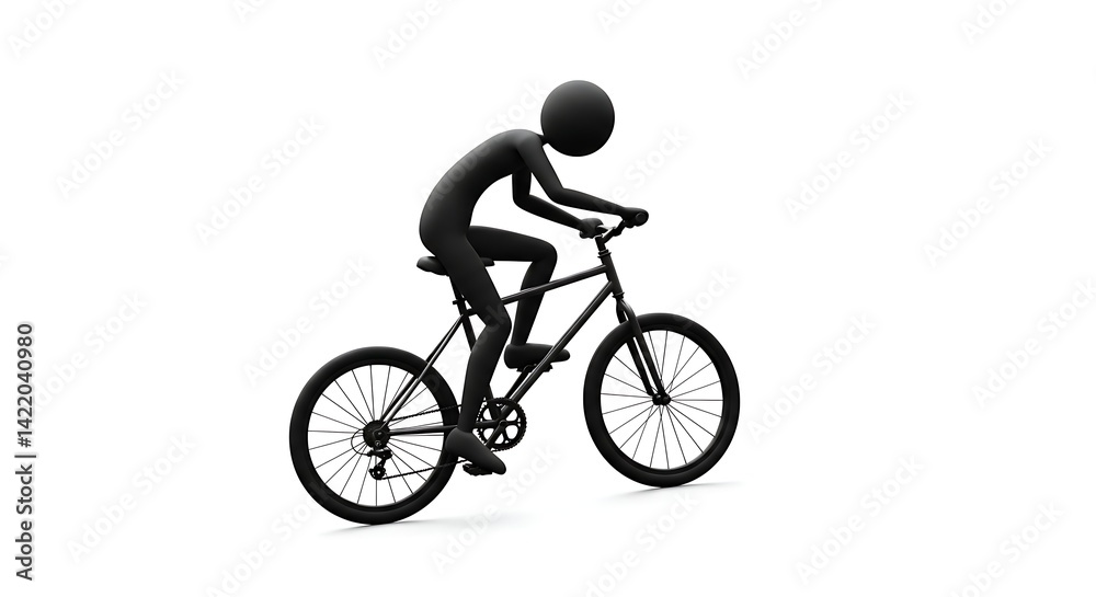 Obraz premium Person Riding a Bicycle Illustration Isolated on White
