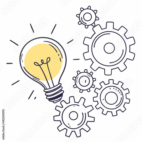 light bulb with gears