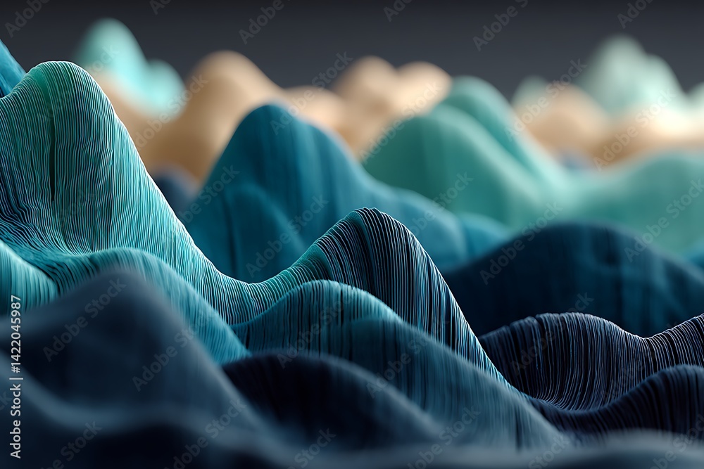 Obraz premium Abstract mountain range, textured digital art