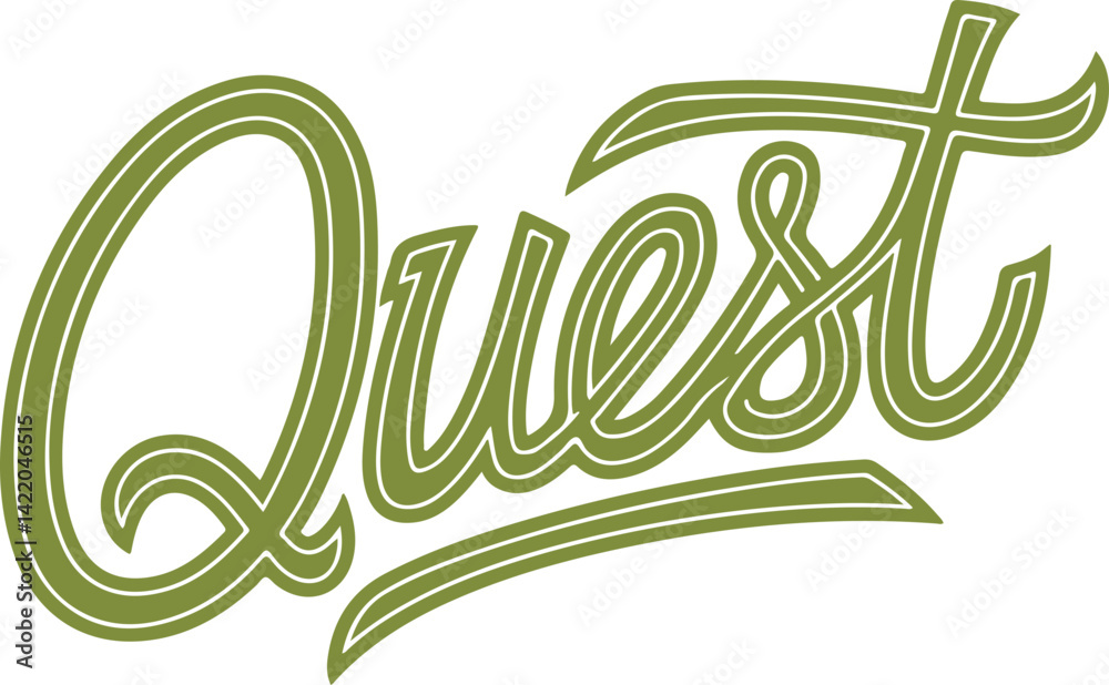 Obraz premium Quest - Handwritten Script Logo.