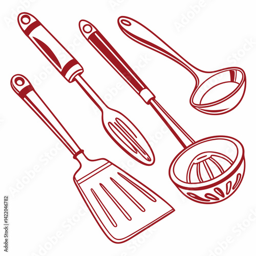 set of kitchen utensils