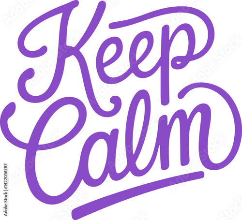 Keep Calm Purple Script.