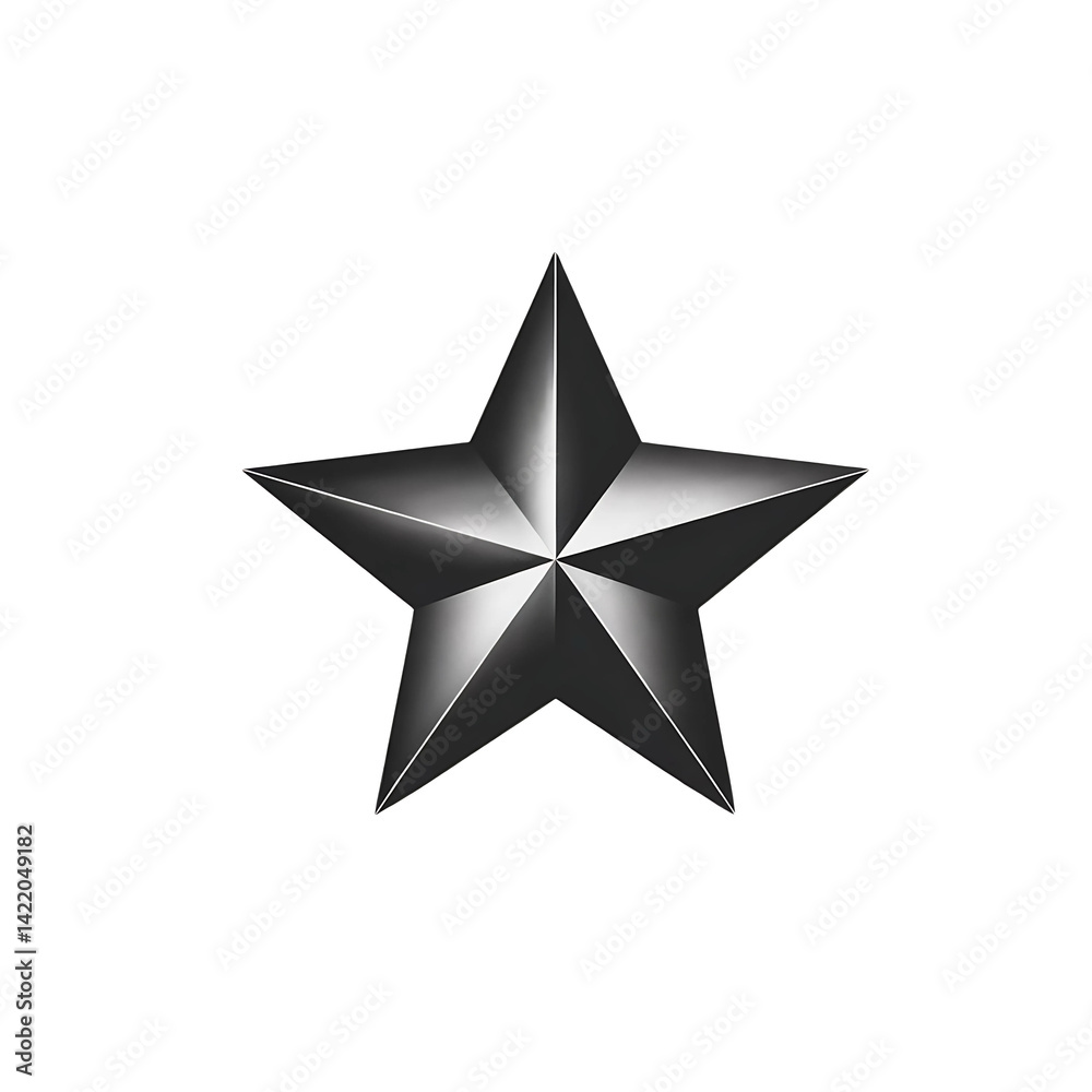 Obraz premium A silhouettes silver star isolated on white background